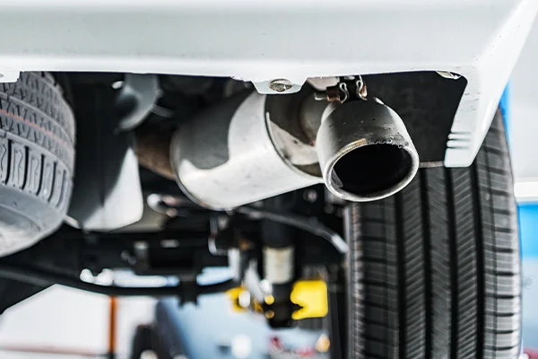 tail pipe and muffler on a car